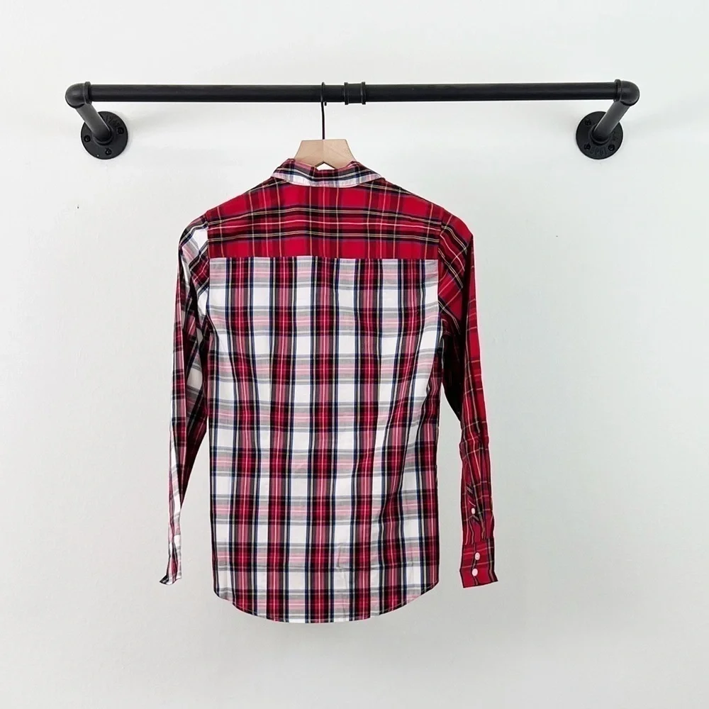 NWT J. Crew Mixed-tartan plaid button down shirt in signature fit